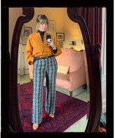 Thumbnail for your product : Cleo Prickett Tailored Trouser With Deconstructed Hem In Snakeskin Jacquard 100% Wool From Savile Row