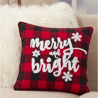 The Holiday Aisle Louvois 'Merry and Bright' Square Pillow Cover