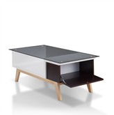 Thumbnail for your product : Furniture of America Yogi Two-Tone Glass Top Coffee Table, Espresso