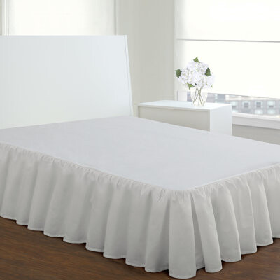Fresh Ideas Ruffled Poplin Bed Skirt, 14" Drop Length