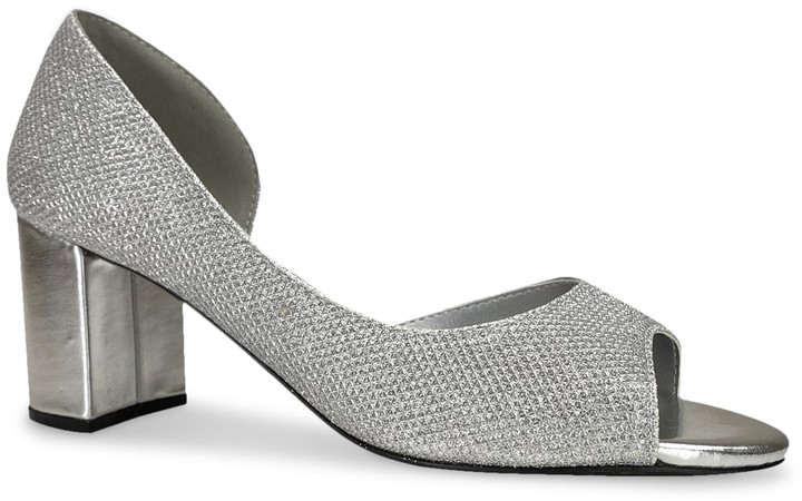 Silver Glitter Toe Pumps | Shop the world's of fashion | ShopStyle
