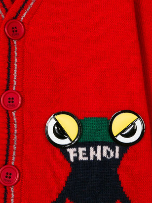 Fendi Kids frog appliquéd cardigan