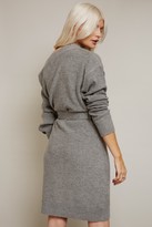 Thumbnail for your product : Little Mistress Mika Grey Slash-Neck Knit Dress