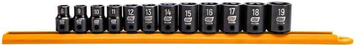 GEARWRENCH 3/8 in. Drive 6-Point Metric Standard Impact Socket Set (12-Piece)
