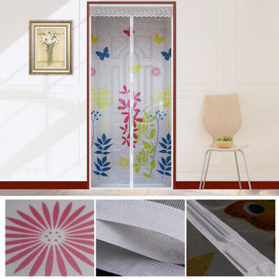 WYZworks Floral Magnetic Mesh Hands-Free Lace Screen Door