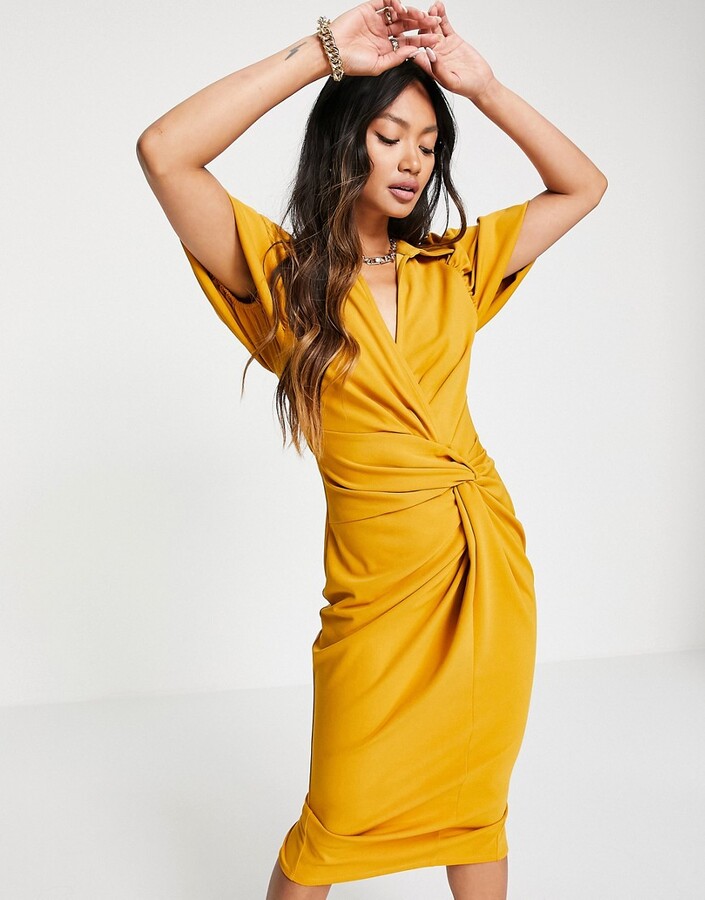 Mustard Wrap Dress | Shop the world's largest collection of fashion |  ShopStyle