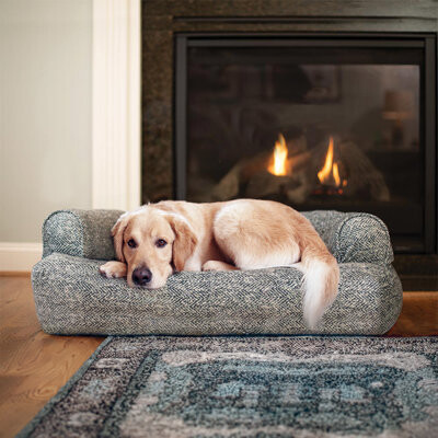 Snoozer Pet Products Snoozer Premium Microsuede Overstuffed Bolster Dog Sofa Show Dog