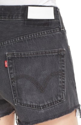 RE/DONE Women's 'The Black High Rise' Reconstructed Denim Shorts
