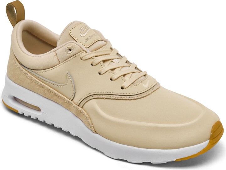 Nike Women's Air Max Thea Premium Leather Casual Sneakers from Finish Line  - Beach, Metallic Gold, Sail - ShopStyle