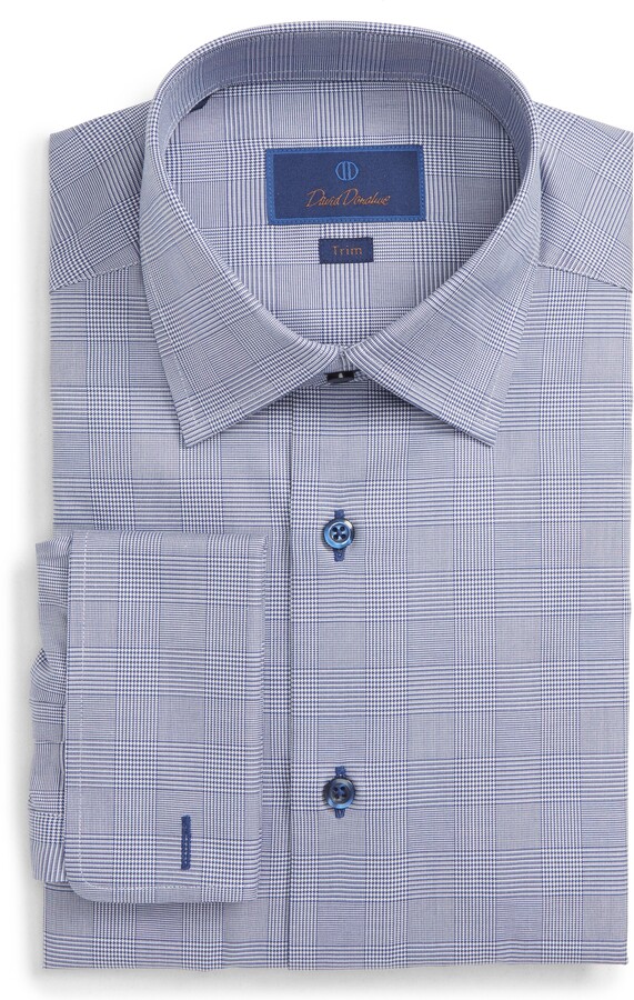 David Donahue Trim Fit French Cuff Shirt - ShopStyle Tops