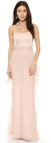 Thumbnail for your product : Badgley Mischka Strapless Corset Ruffle Gown