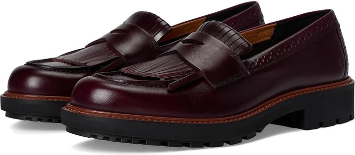 Ecco Metropole Oslo Loafer Women's Flat Shoes Dark Ruby : EU 36 (US Women's 5-5.5) M Leather/Textile