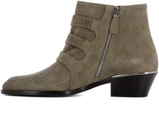 Chloé Grey Suede Ankle Boots