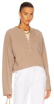 Thumbnail for your product : Marissa Webb So Uptight Lightweight Plunge Henley Top in Taupe