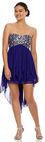 Thumbnail for your product : B. Darlin Strapless Hanky Hem High-Low Dress