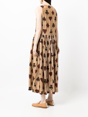 UMA WANG Cards-Pattern Sleeveless Dress