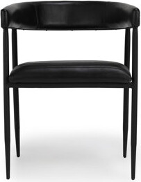 Classic Home Preston Top Grain Leather Dining Chair In Jet Black
