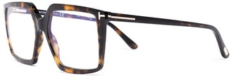 Tom Ford Eyewear Oversized Tortoiseshell-Effect Glasses