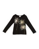 Thumbnail for your product : Billieblush Long-Sleeve Firework Jersey Tee, Black, Size 4-8