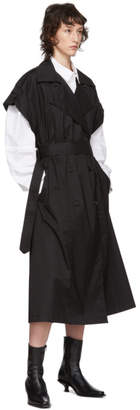 Juun.J Black Short Sleeve Trench Coat