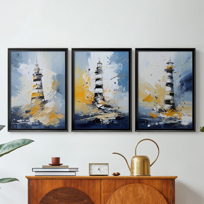 Longshore Tides NAUTICAL Series DXX -Custom Framed Wrapped Gallery Canvas - 3 Pieces