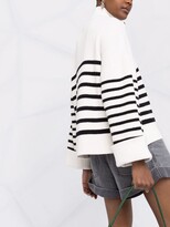 Thumbnail for your product : Self-Portrait Ribbed Stripe-Print Jumper