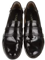 Thumbnail for your product : Prada Leather Round-Toe Loafers