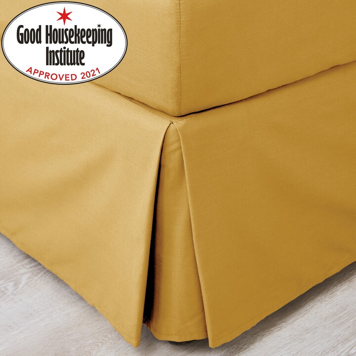 Dunelm Non Iron Plain Dye Mustard Valance Yellow ShopStyle Bed Skirts