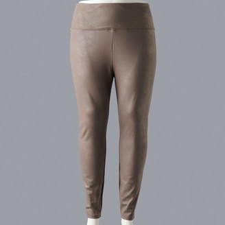 women's simply vera vera wang cuffed denim capri leggings