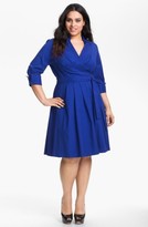 Thumbnail for your product : Donna Ricco Plus Size Women's Wrap Shirtdress