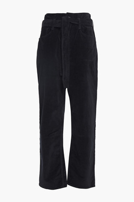 3x1 Cropped Cotton-blend Velvet Straight-leg Pants