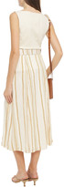Thumbnail for your product : Nicholas Belted Printed Silk Crepe De Chine Midi Skirt