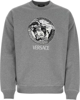 Versace Medusa Logo Embroidered Crewneck Sweatshirt - ShopStyle