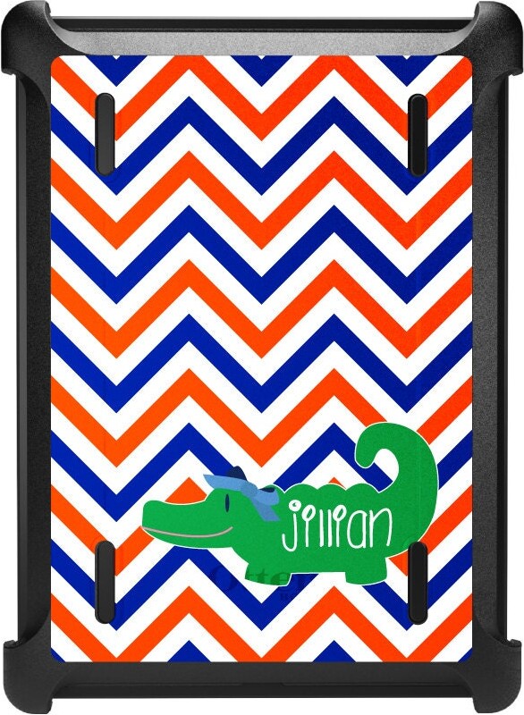 Etsy Custom Otterbox Defender For Apple Ipad/Air Pro Mini - Custom Monogram Blue Orange Chevron Green Gator Name