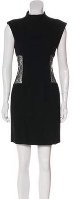 Opening Ceremony Wool-Blend Lace-Accented Dress Black Wool-Blend Lace-Accented Dress