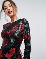 Thumbnail for your product : boohoo Floral Sequin Bodycon Mini Dress