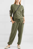 Thumbnail for your product : Olivia von Halle Missy Milan Striped Silk-blend Sweatshirt And Track Pants Set - Green