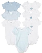 Thumbnail for your product : SpaSilk 7 Pack S/S Bodysuits (Baby) - Boy Assorted-Preemie