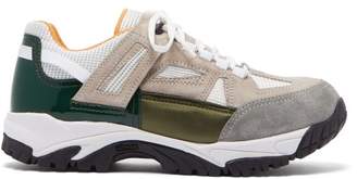 Maison Margiela Security Mesh And Suede Trainers - Mens - Green