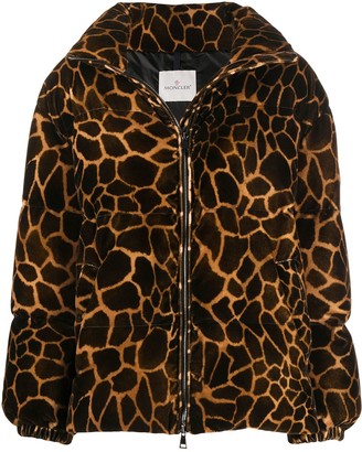 Moncler Giraffe-Print Padded Jacket