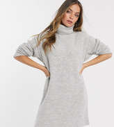 Thumbnail for your product : ASOS DESIGN Petite chunky mini dress with roll neck