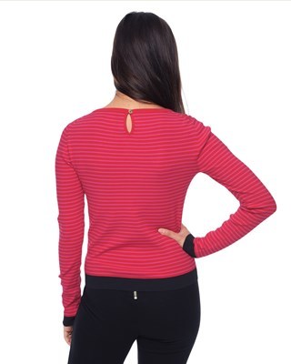 Juicy Couture Cropped Stripe Scoop Neck Top