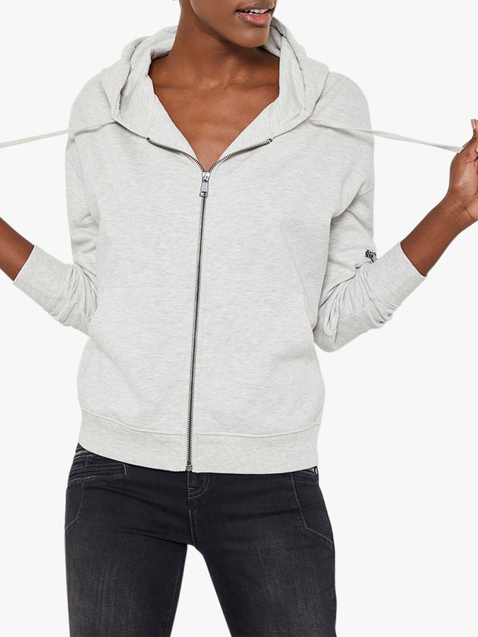 Mint Velvet Zip Front Hoodie, Grey ShopStyle