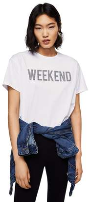 Mango - White 'Weekend' T-Shirt