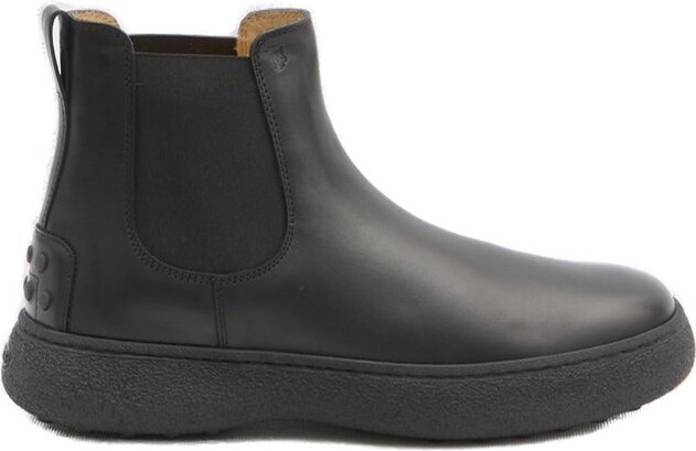 Tod's Logo-Debossed Round-Toe Ankle Boots