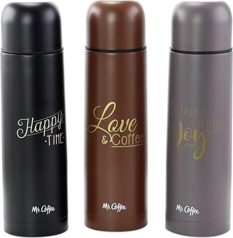 Mr. Coffee Luster Javelin 3 Pc 16 Oz Stainless Steel Thermal Travel Bottle Set