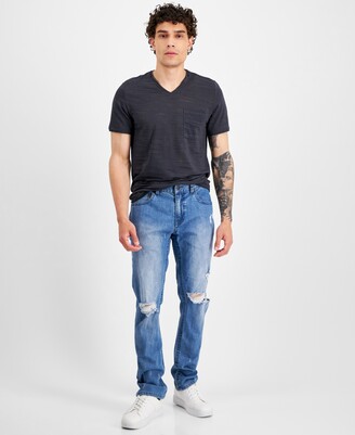 INC International Concepts Men's Light Wash Slim Straight Jeans, Created for Macy's