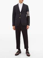 Thumbnail for your product : Thom Browne Tricolour-striped Pebbled-leather Penny Loafers - Mens - Black