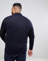 Thumbnail for your product : Tommy Hilfiger Big & Tall Full Zip Knit Cardigan Plaited Cotton Silk in Navy
