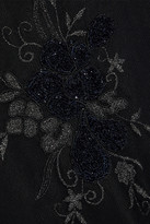 Thumbnail for your product : Badgley Mischka Velvet-trimmed Embellished Tulle Halterneck Gown